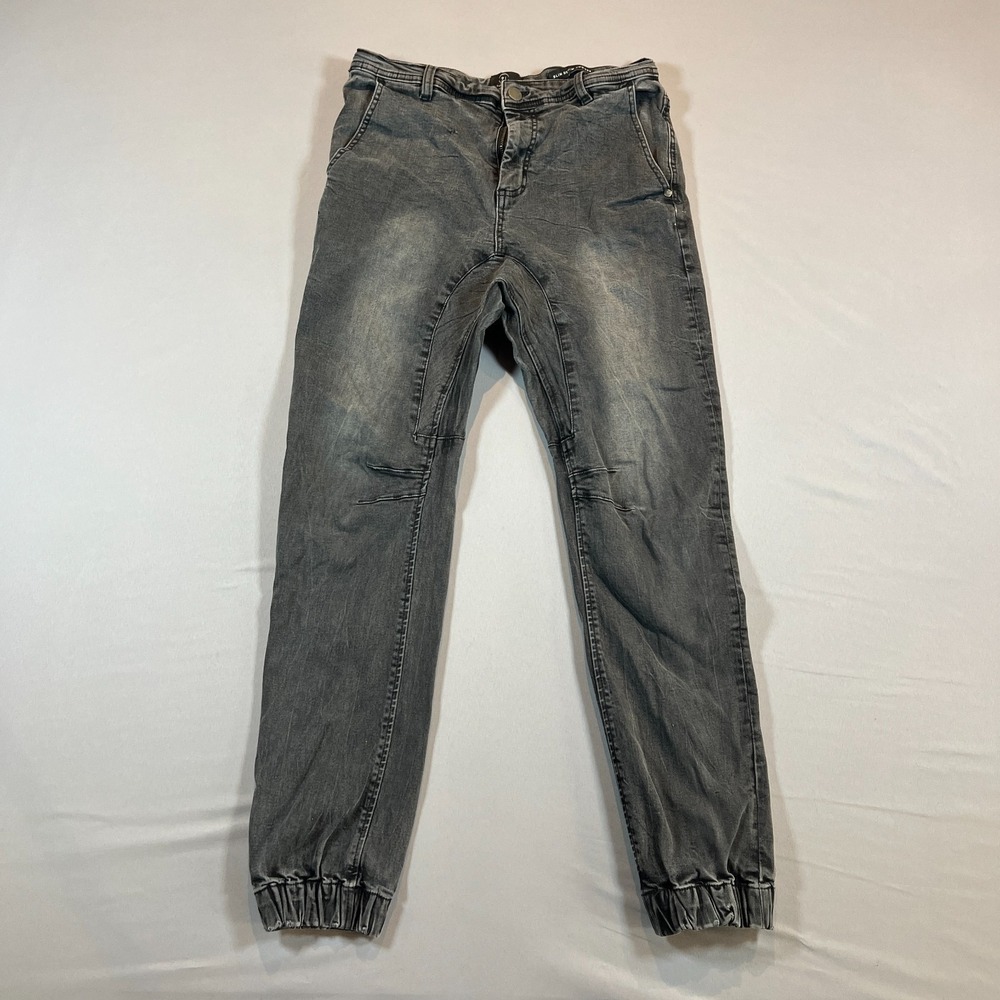 Cotton On Jogger Jeans Women 30 Black Denim Stretch Mid Rise Streetwear Slim Fit